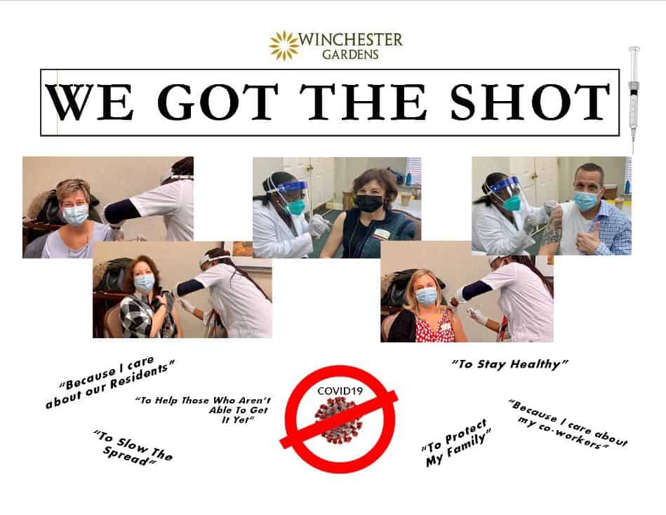 Residents and staff at Winchester Gardens receive the COVID-19 vaccine at the on-site community vaccine clinic with additional clinics scheduled for later this month.