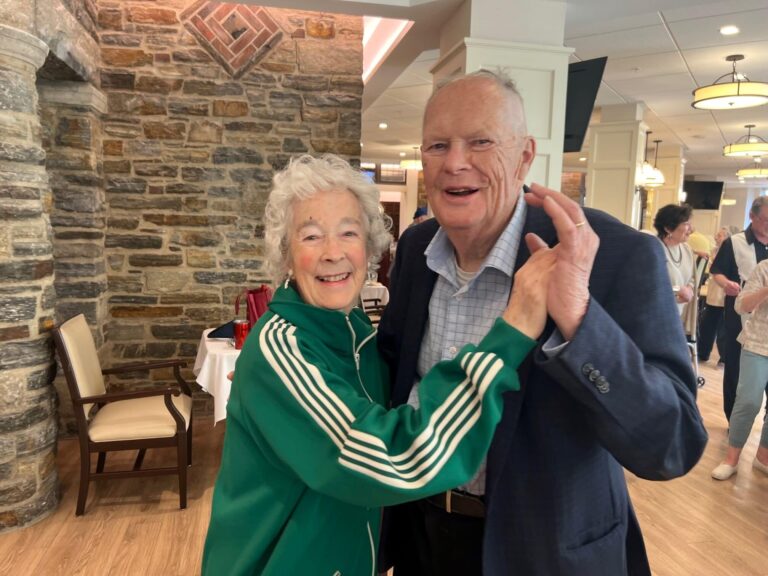 man and woman dancing at winchester