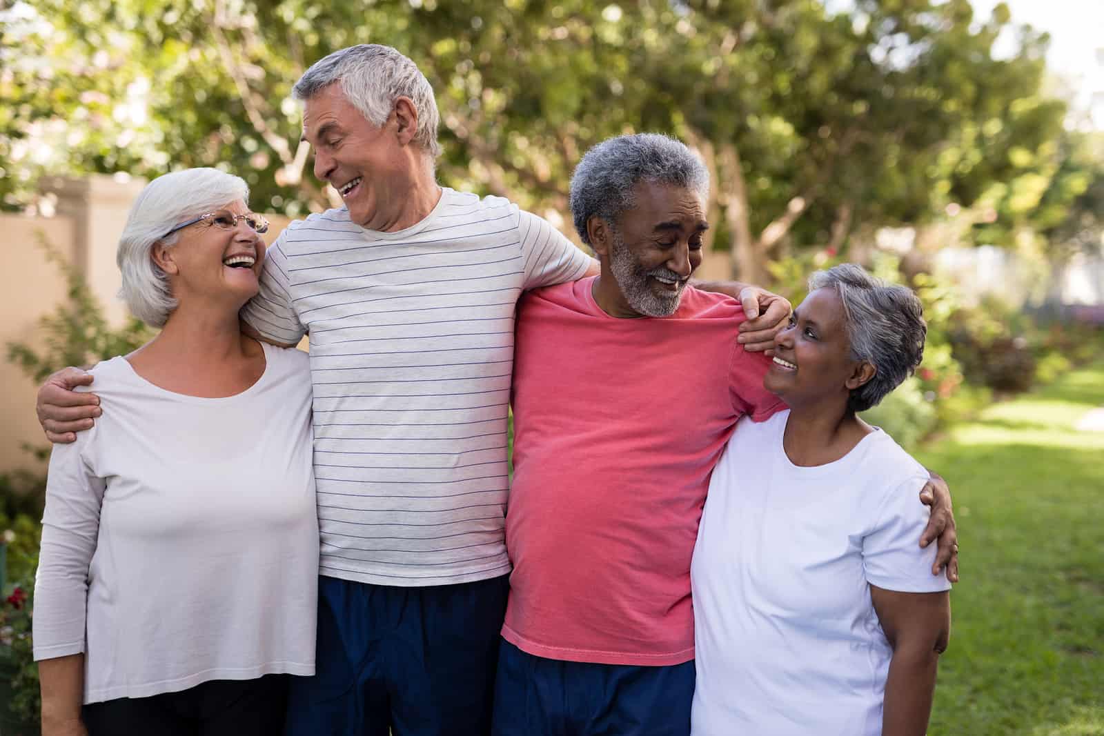 Happy, healthy seniors at an independent living community
