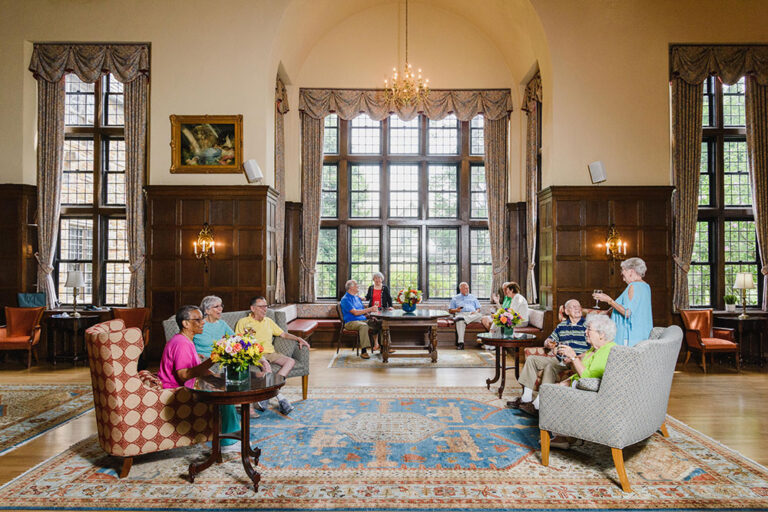 seniors sitting in a common room