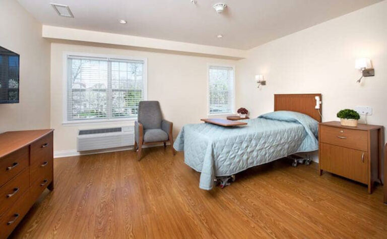 model apartment of a memory care bedroom