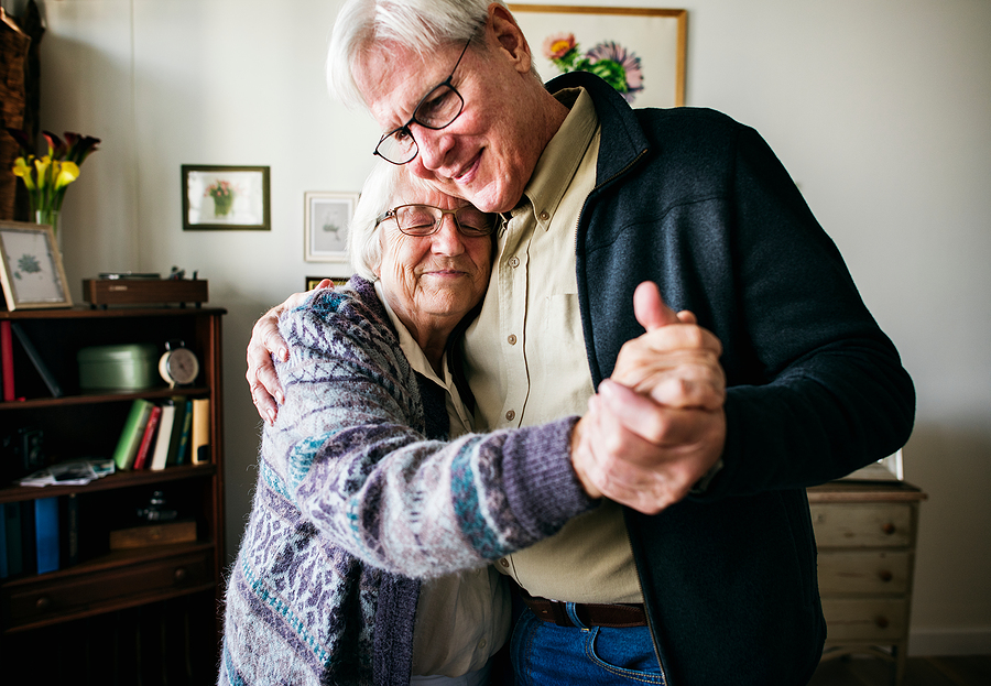 Senior couple dancing together