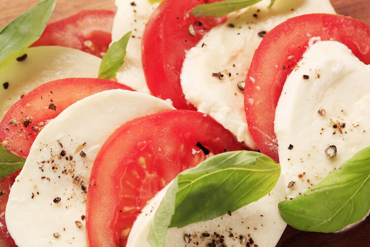 Fresh caprese salad.